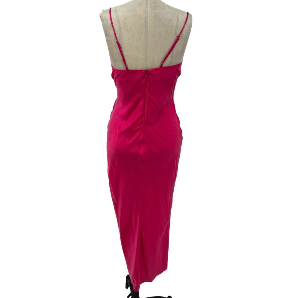 Lovers and Friends Noah Wrap Dress Slip Sleeveless Satin Hot Pink Size‎ Small - Picture 8 of 15